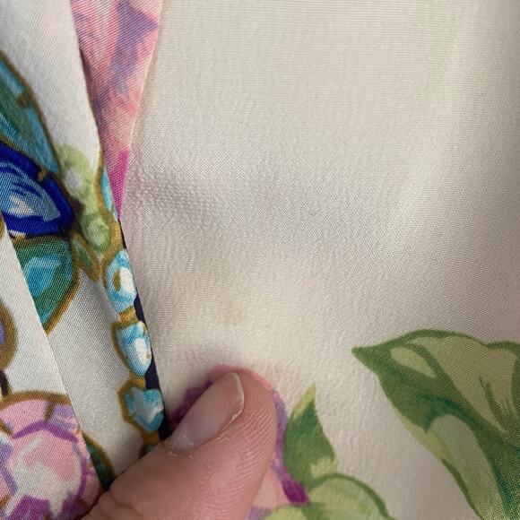 Vintage Dana Buchman Women’s 6 Silk Blouse Floral Jewelry Watches Victorian 90s - Picture 5 of 10